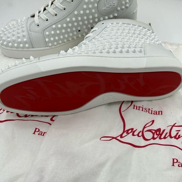 Men’s Christian Louboutin all over spikes high top sneakers size 44 made Italy - Picture 6 of 12